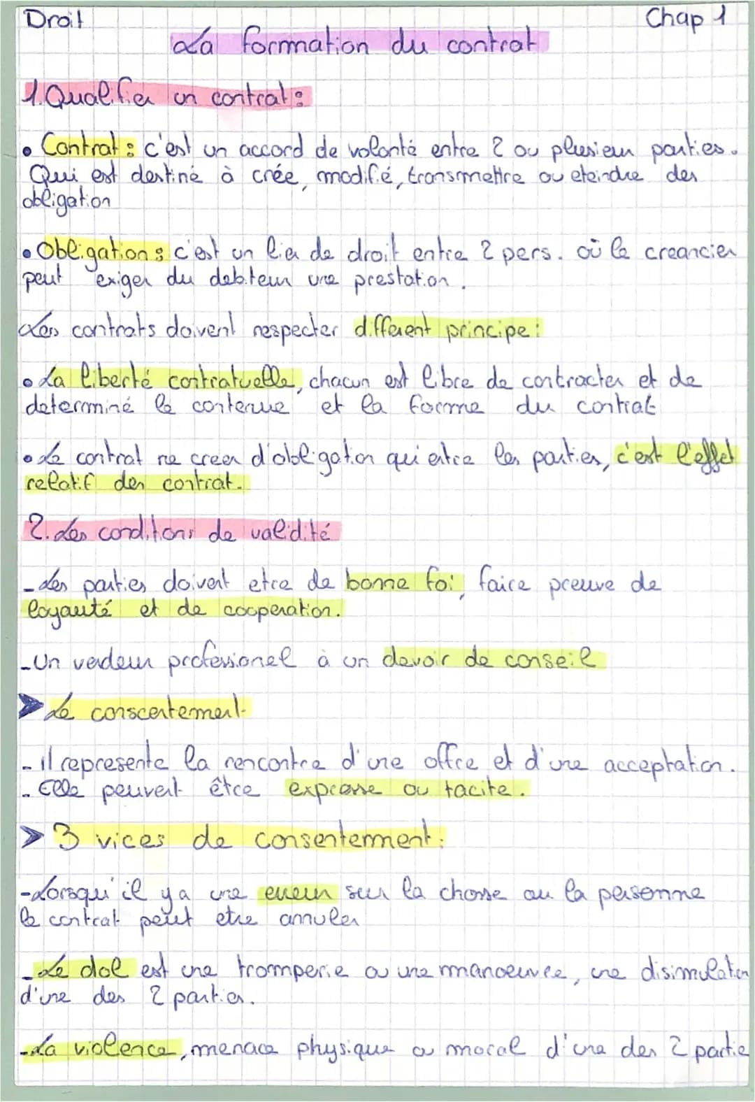 La formation du contrat
