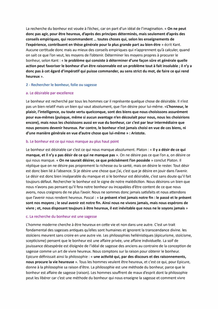 Est-il sage de rechercher le bonheur ? Quel est ce bonheur dont tout le monde rêve ?
Introduction : Le bonheur est comme un rêve d'enfant ré