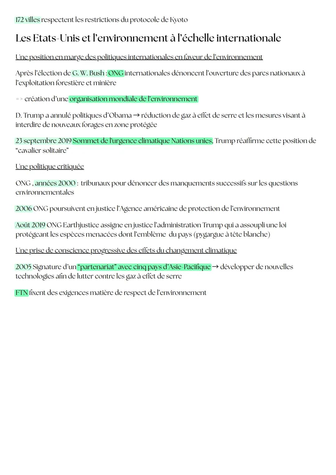 Les Etats-Unis et la question
environnementale: tensions et
contrastes
Entre protection et exploitation, défiances et engagement politique f