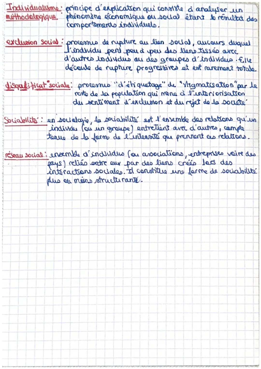 Definitions
Sa
lien social ensemble des relations qui unissent des indinders entre
eur au sein d'un groupe social ou à l'échelle d'uno Docié