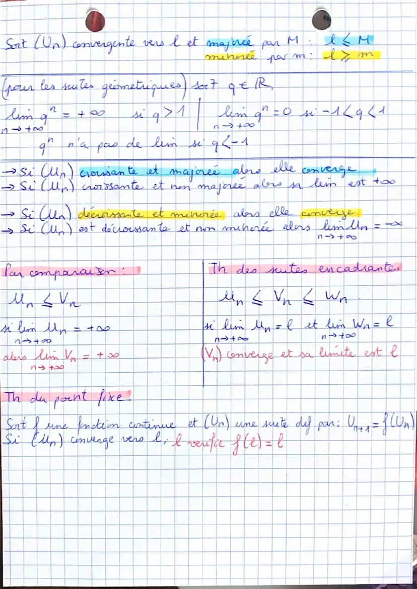 explicite: Un = f(n)
par récurence : Un+1 = f(Un)
arithmétique
géometrique
sens de variation :
- étudier le signe de Un+1 - Un
- comparer \(