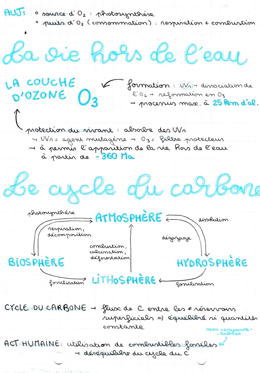atmosphère
TERRESTRE ET LA VIE
L'at. primitive ET LES
OCÉANS
80% H₂O
15% CO₂ 5% №₂
COMPOSITION
✓ formée il y a 4,56 Ga par:
dégazage du mant