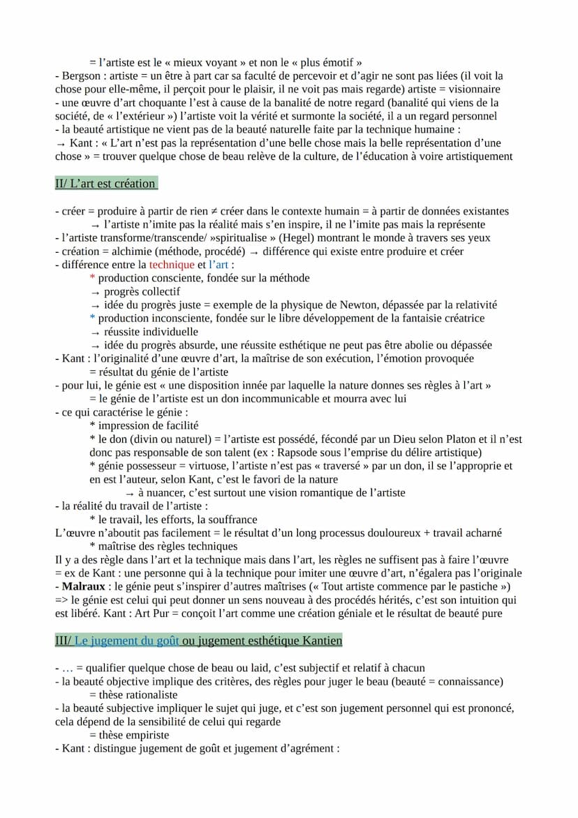 L'ART
- l'Art se rattache à la notion d'esthétique (sensibilité, notion du beau)
=> L'art est-il fait pour être beau ?
Axe 1 * semble avoir 
