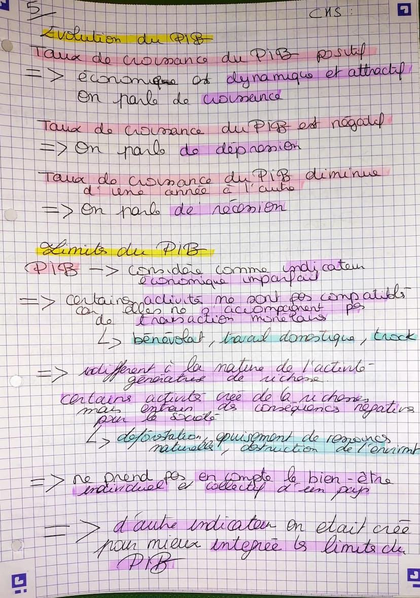 CHS
4
Microeconomique
Macioeconomique
precis
globale
mesure la creation de richesse
Richesse dreso por los E => Valeur ajouter
Calcul => CA
