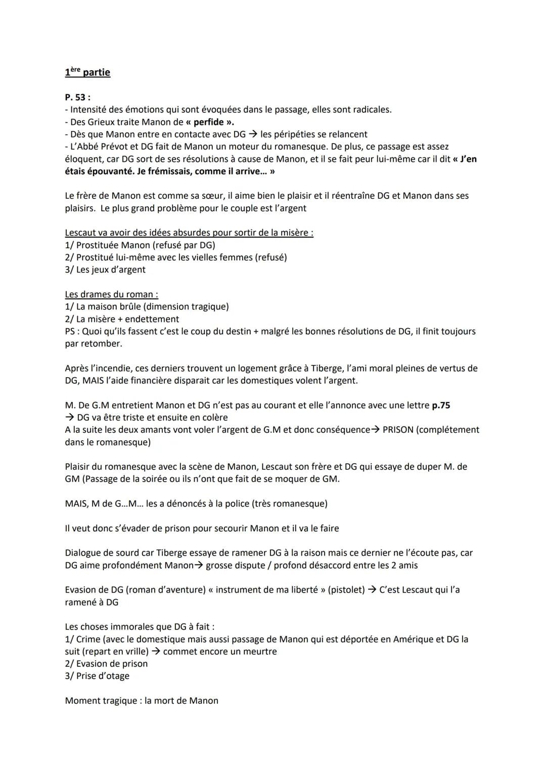 Objet d'étude 3: Roman du Moyen-Age au XXIe s
Parcours Personnages en marge. Plaisirs du romanesque
Abbé Prévost, Manon Lescaut (1753)
Titre