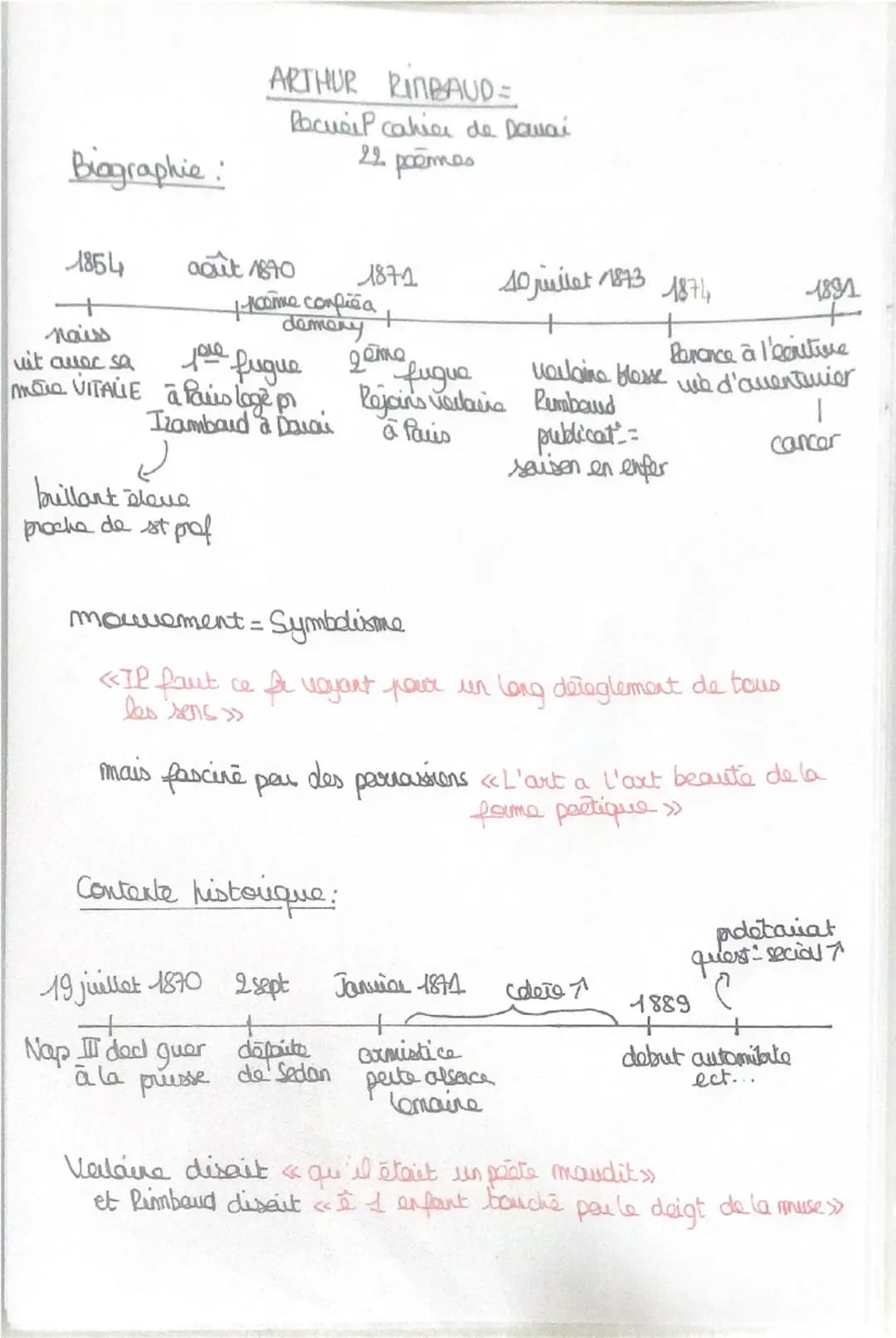 Introduction:
gême
Le 199
RIMBAUD
siecle est celui des Reudutions.
Las de ce siècle, le mouvement litteraire du symbolisme
voit naître des a