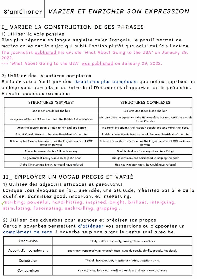 S'améliorer
BIEN ORGANISER SA SYNTHÈSE
A.M.C
I_ RÉDIGER L'INTRODUCTION
1) Introduire le sujet
La lecture du sujet est essentielle. Il faut v