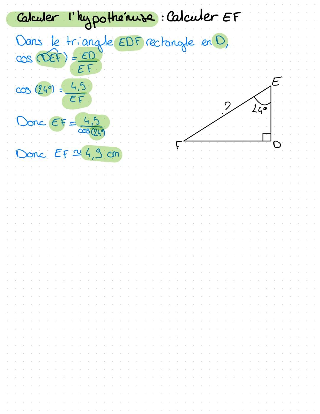 Maths
theoreme de Pythagore
cate adjacent
à l'angle b
CB
Calculer le coté adjacent de l'angle: Calculer AC
Dans le triangle ABC rectangle en