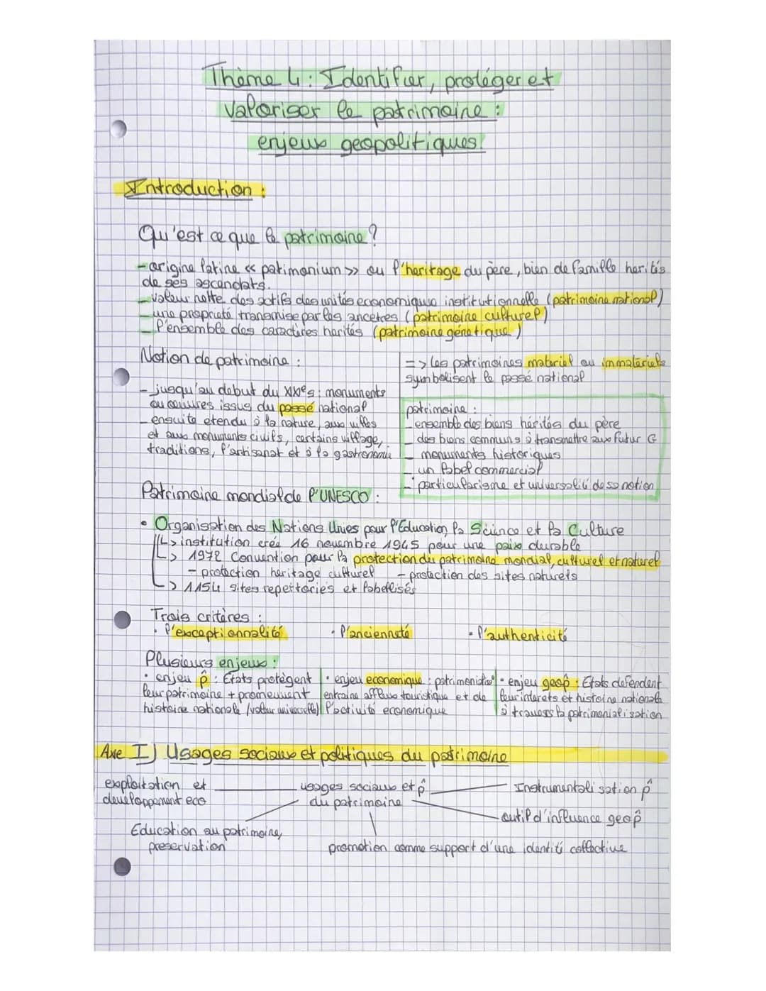 Introduction:
Qu'est ce
Theme : Identifier, protéger et
valoriser le patrimoine:
enjeur geopolitiques!
се дие
-origine latine « patimonium »