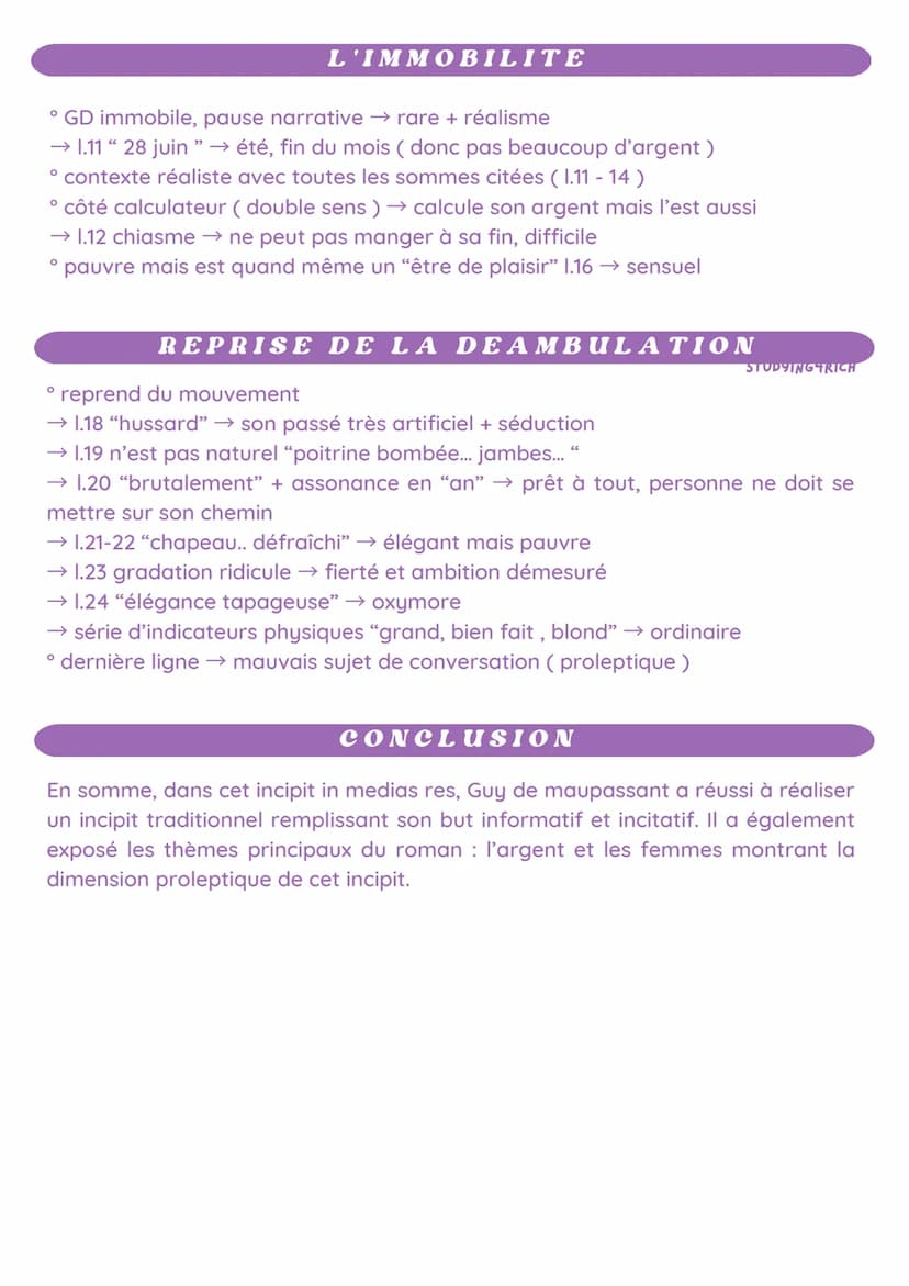 FICHE INCIPIT BEL-AMI
ORAL
STUDYING4RICH
INTRODUCTION
Guy de Maupassant est l'un des plus grands auteurs français du 19e siècle mais
il a ég