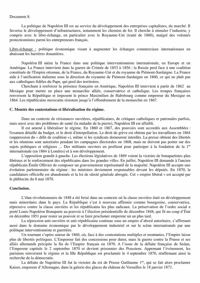 Classe de Première. Histoire.
Introduction.
La difficile entrée dans l'âge démocratique :
la Deuxième République et le Second Empire.
La rév