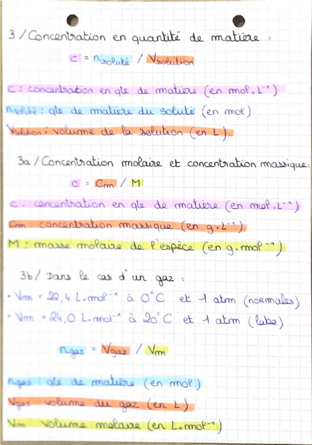 Physique
Determination de la composition du système
initial à l'aide de grandeurs physiques
1/2a masse molaire:
M(entité) - mentité × NA.
M(