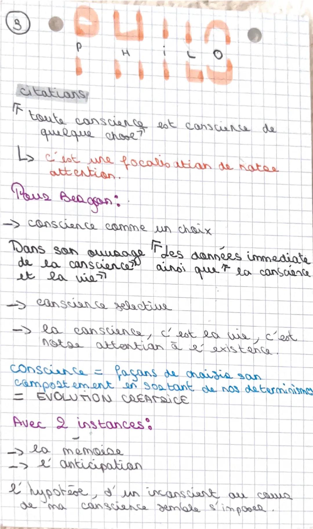 # PHILO

LA CONSCIENCE ET L'INCONSCIENT

Etymologie:
latin : cum scientia : Accompagné de savoir
-> conscience morale: possibilité de porter