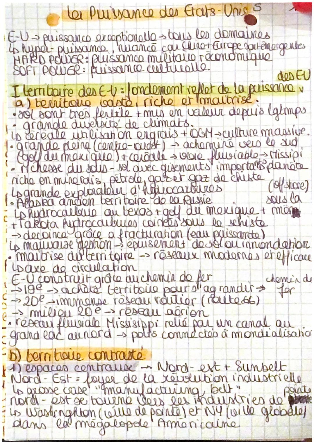 la Puissance des Etats-Unis 5
E-U-→ puissance exceptionello → tous les domaines
is hyper-puissance, nuance can chiro+ Europe santémergentes
