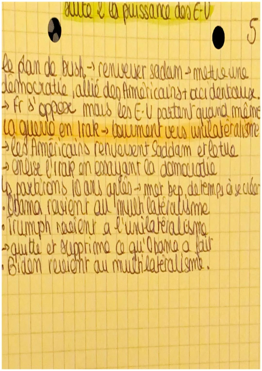 la Puissance des Etats-Unis 5
E-U-→ puissance exceptionello → tous les domaines
is hyper-puissance, nuance can chiro+ Europe santémergentes
