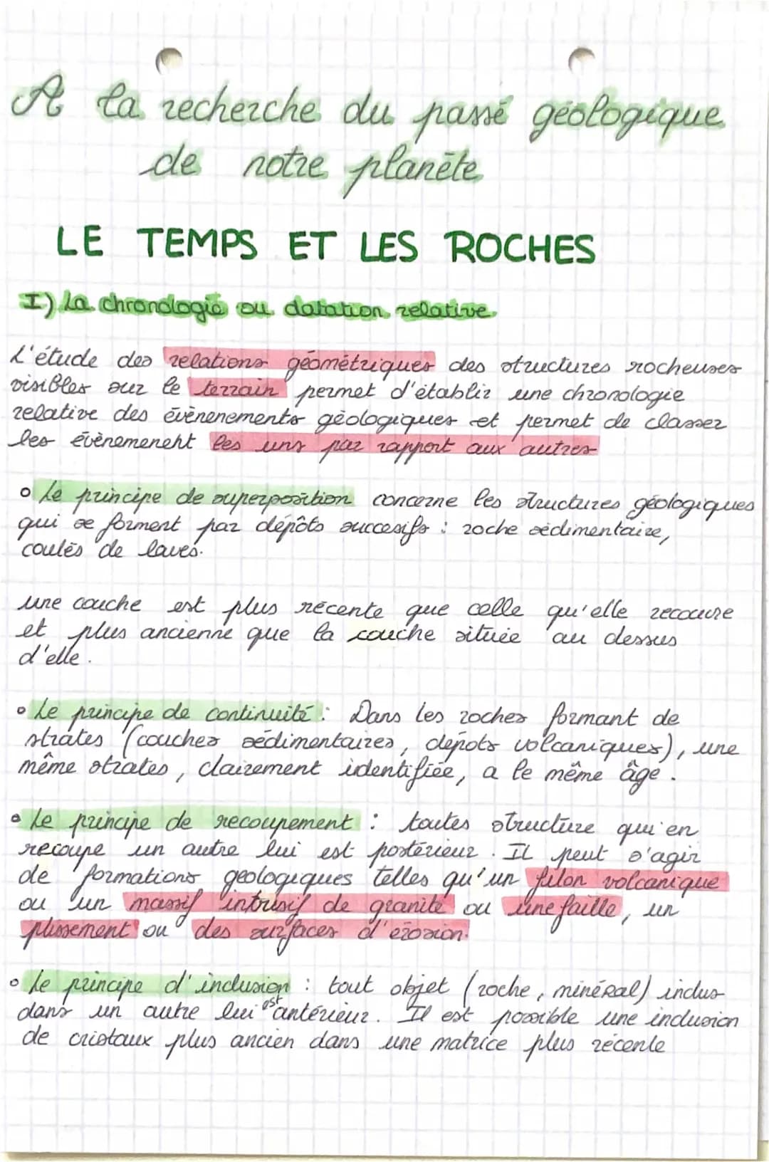 Le Temps et les Roches SVT Terminale: Datation Relative et Absolue, Exercice Corrigé, PDF