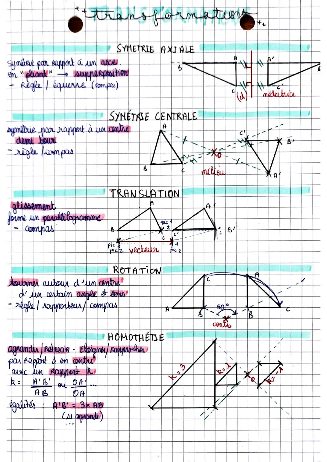 Guide Facile: Transformations du Plan et Homothétie pour les 3ème et 4ème