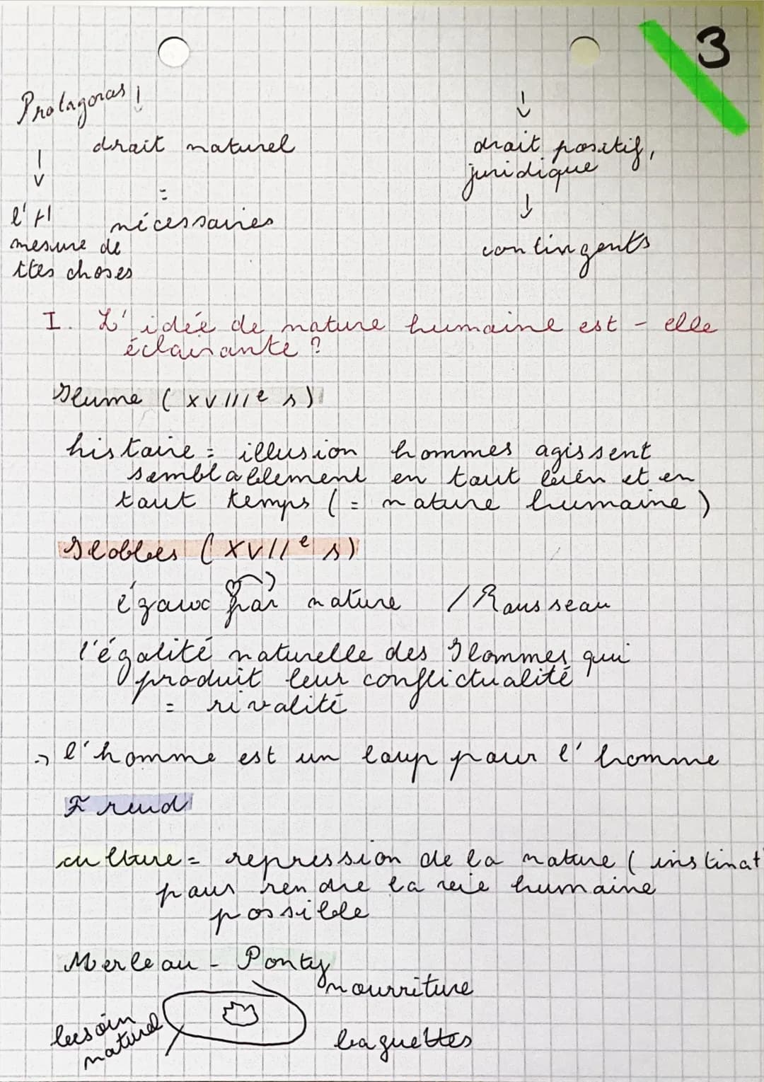 C
&' ocistence humaine et la culture
plan:
I. L'idée de nature humaine est
elle éclairante ?
Critique possible de l'idée
de nature humaine
p
