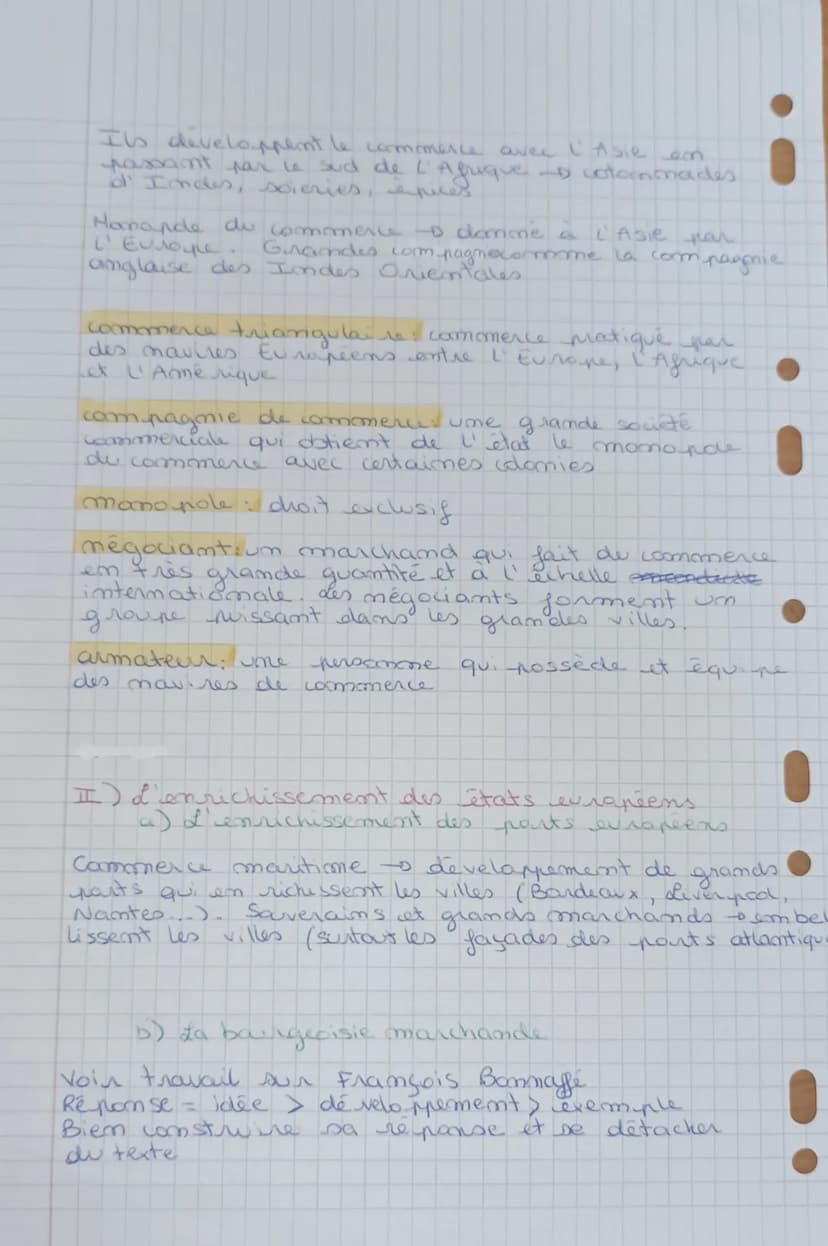 *Africations
suite: histoire, bourgeoisie, commence
traite et exlavage au
III) La traite Atlantique et l` essar de l' exclavage
a) La traite