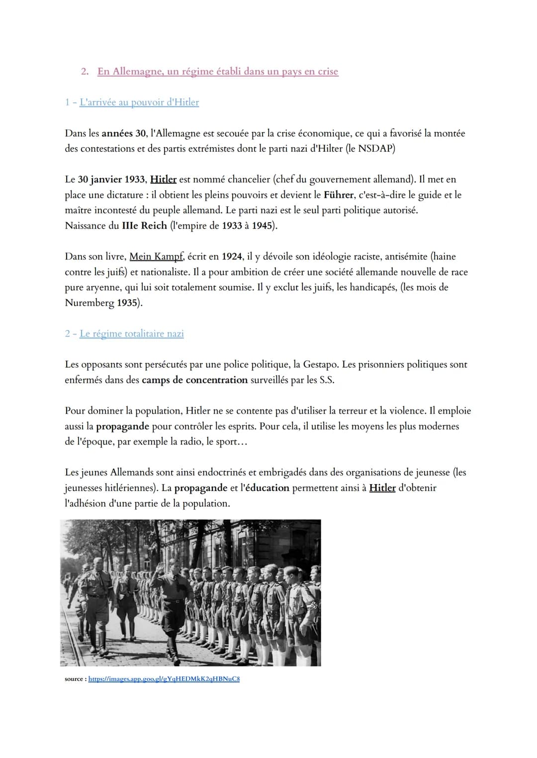 EXPÉRIENCES TOTALITAIRES ET DÉMOCRATIES FRAGILISÉES DANS
L'ENTRE-DEUX-GUERRES (1918-1939)
→ Dans les années 30, la crise économique et l'aug