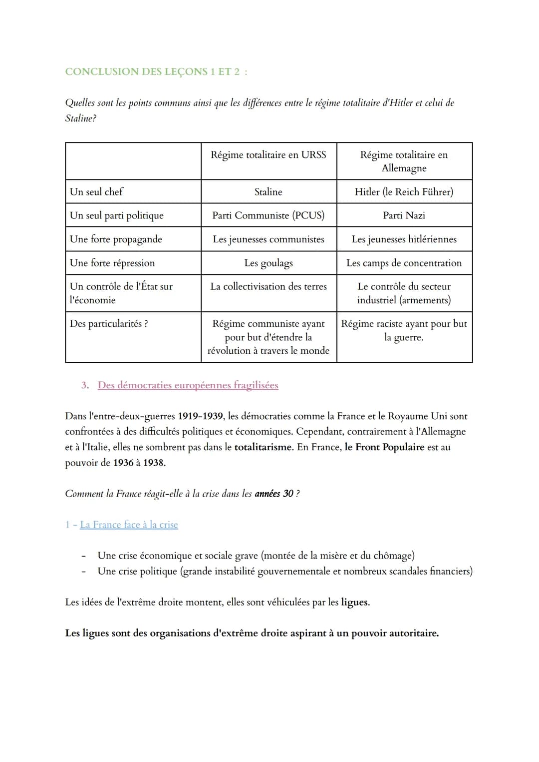 EXPÉRIENCES TOTALITAIRES ET DÉMOCRATIES FRAGILISÉES DANS
L'ENTRE-DEUX-GUERRES (1918-1939)
→ Dans les années 30, la crise économique et l'aug