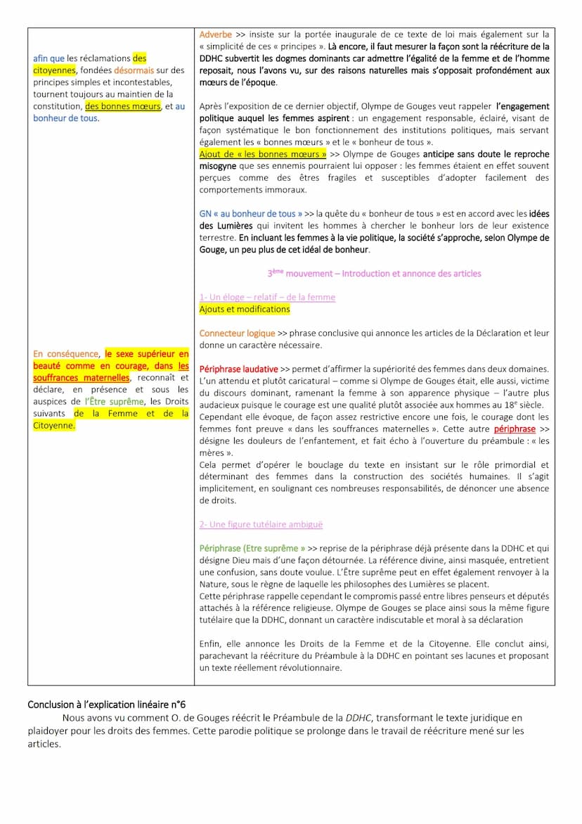 Séquence 2 - << Homme, es-tu capable d'être juste ? » Le
combat d'Olympe de Gouges pour les droits des femmes au
siècle des Lumières
Explica
