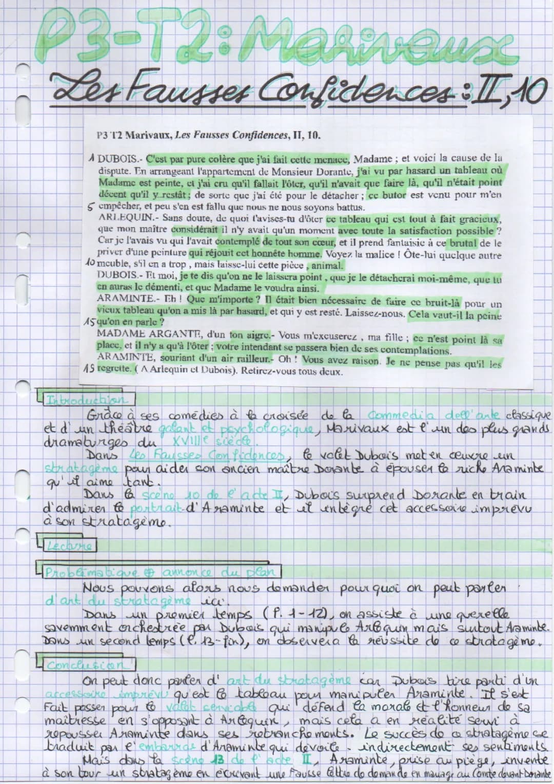 Analyse linéaire - Acte 2, Scène 10 des Fausses Confidences de Marivaux
