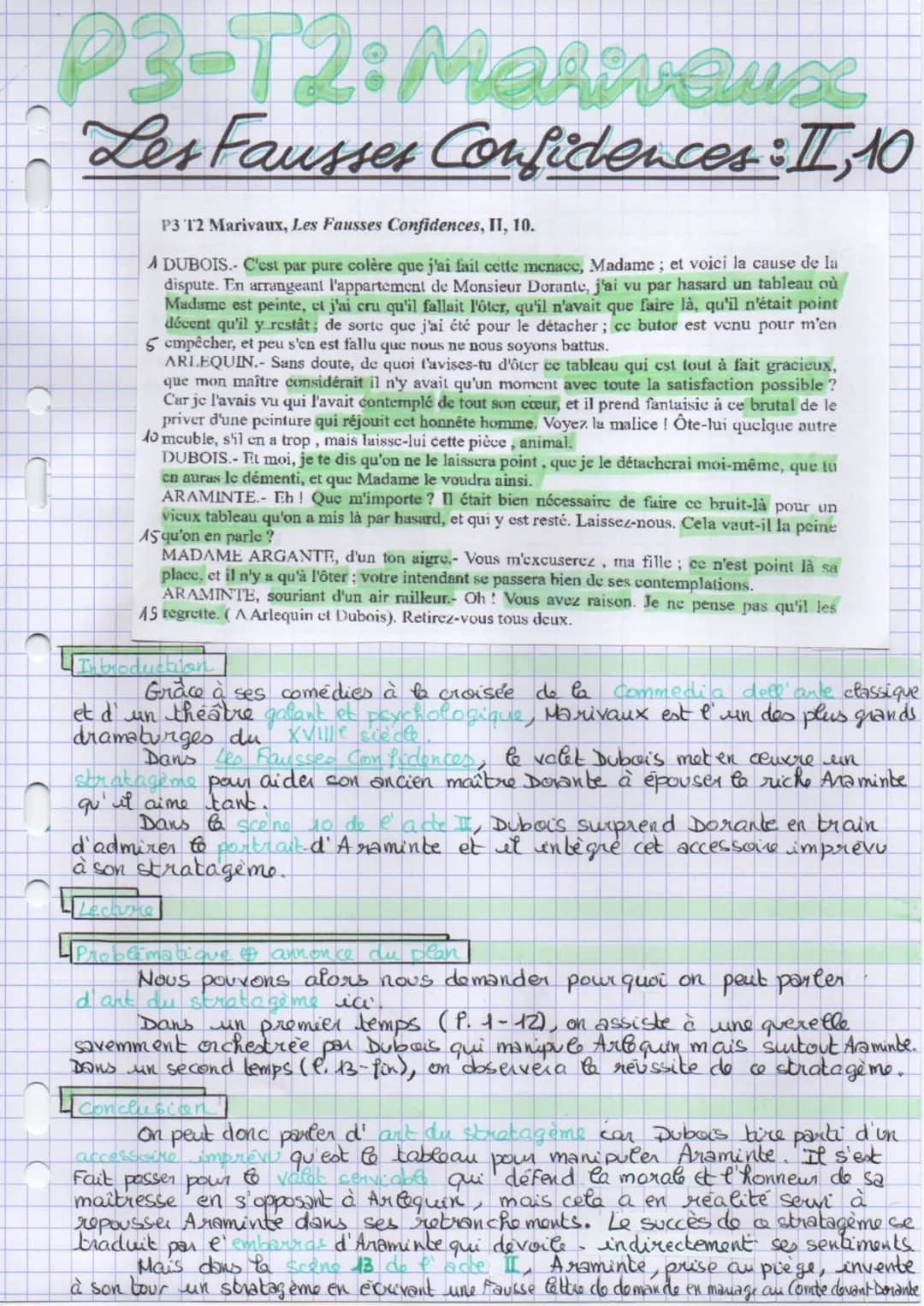 P3-T2: Marneus
Les Fausser Confidences: II, 10
P3 T2 Marivaux, Les Fausses Confidences, II, 10.
A DUBOIS. C'est par pure colère que j'ai fai