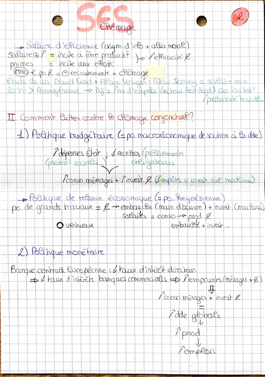 Definitions:
SES
Chomage
Chômage situation d'un ind sans emploi qui en recherche un
4
+
•
• Sefon Bit 4 critères
être en age de travaillon (