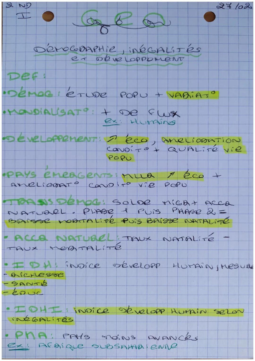 2ND
I
•DEMOG: ÉTUDE
•MONDIALISAT": + De flux
ex: Humins
GRO
DéroGDAPHie, inégalités
ет овие корро мем
DéveloppemeNT: 7 éco, AMELIORATION
CON