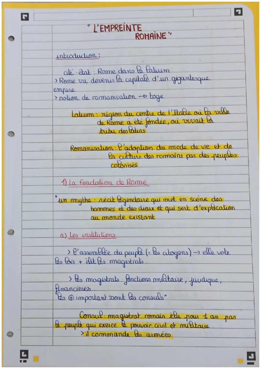 JA
L'EMPREINTE
introduction:
ROMAINE"
cite état: Rome dans to latium
> Reme va devenir la capitale d'un gigantesque
empire
> notion de roman