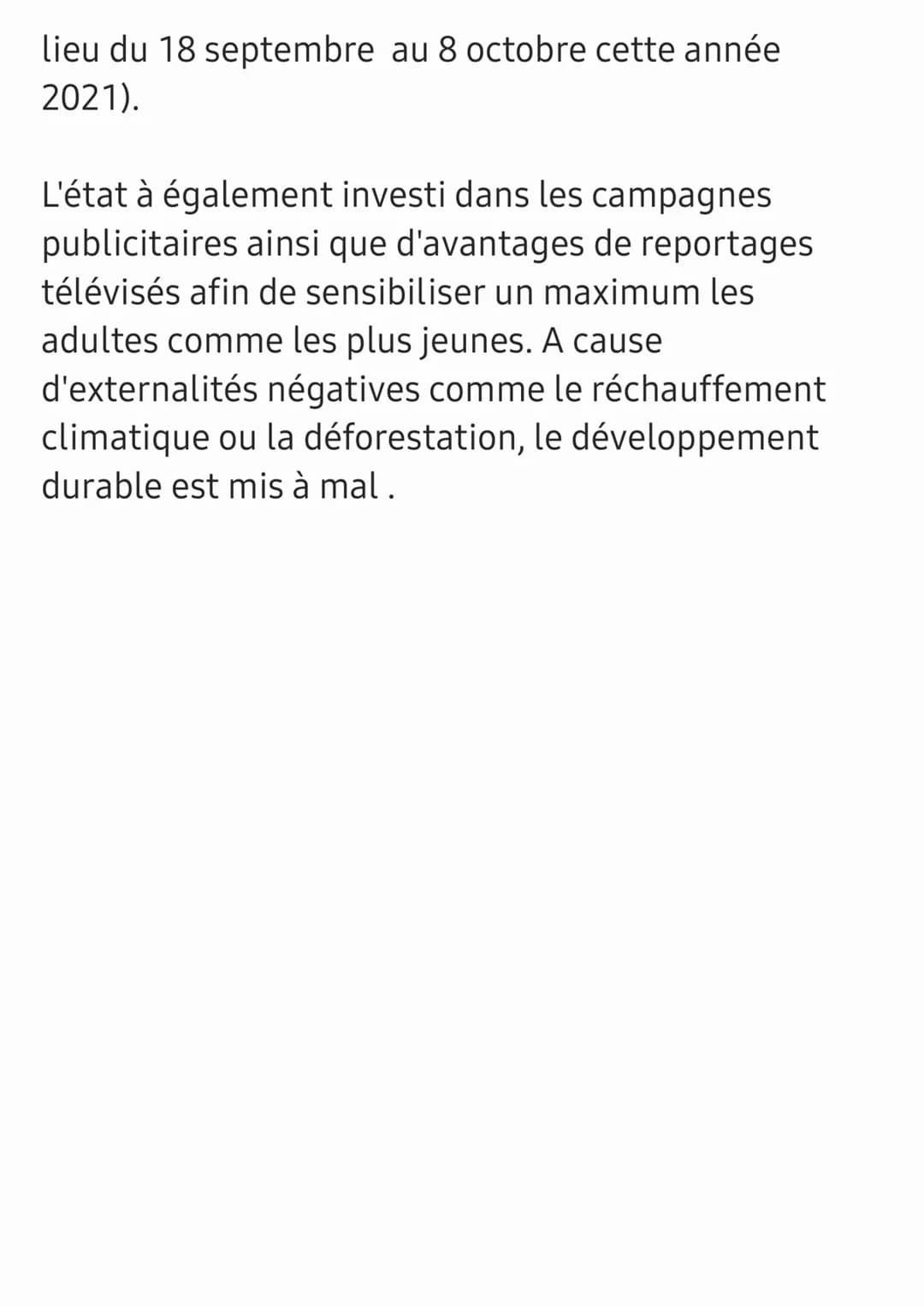 Chapitre : le développement durable
Le modèle de croissance actuel comporte deux
limites majeurs:
- l'épuisement des ressources naturelles :
