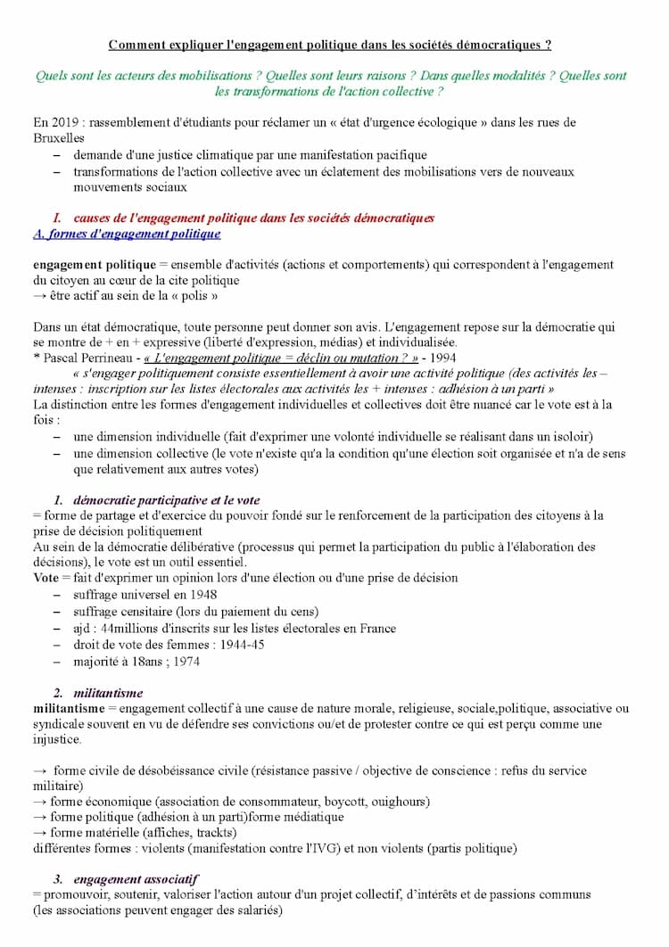 Know  Comment expliquer l'engagement politique dans les sociétés démocratiques ? thumbnail