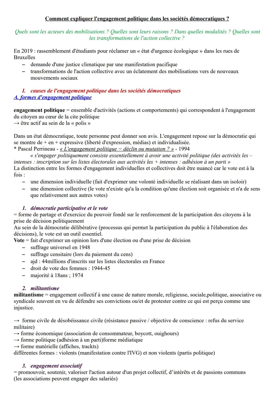 Comment expliquer l'engagement politique dans les sociétés démocratiques ?
Quels sont les acteurs des mobilisations ? Quelles sont leurs rai
