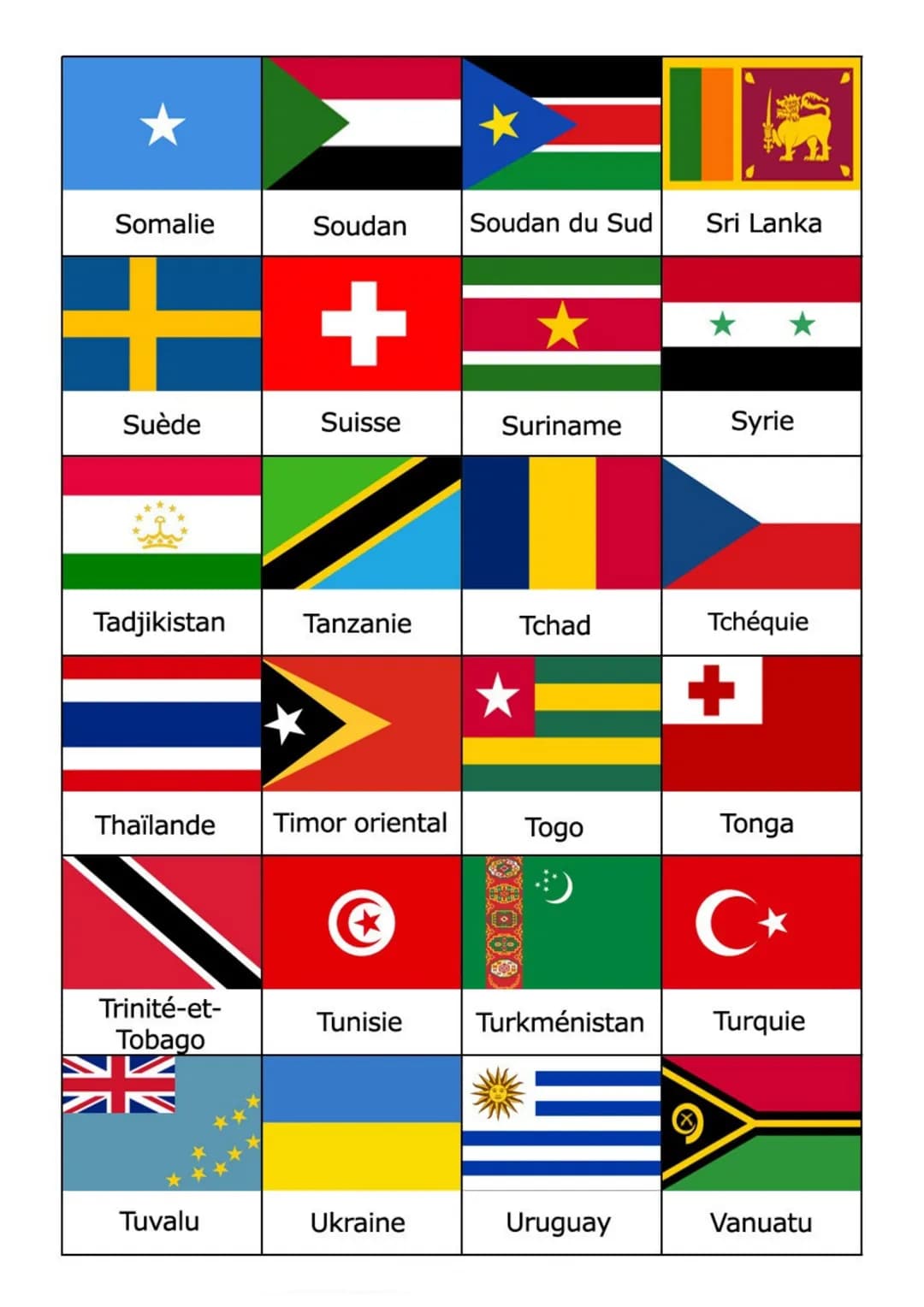 Pays membres de l'ONU (193) :
Afghanistan Afrique du Sud Albanie
Allemagne
Arabie
Saoudite
DRAPEAUX DES PAYS DU MONDE
Autriche
Bangladesh
ME