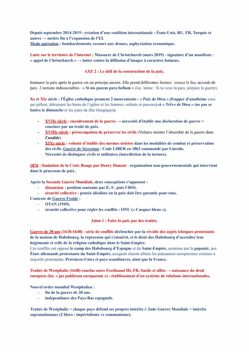 HGGSP THÈME II: FAIRE LA GUERRE, FAIRE LA PAIX.
Depuis la fin de la Seconde Guerre mondiale et la fin de la Guerre Froide, les guerres ont c