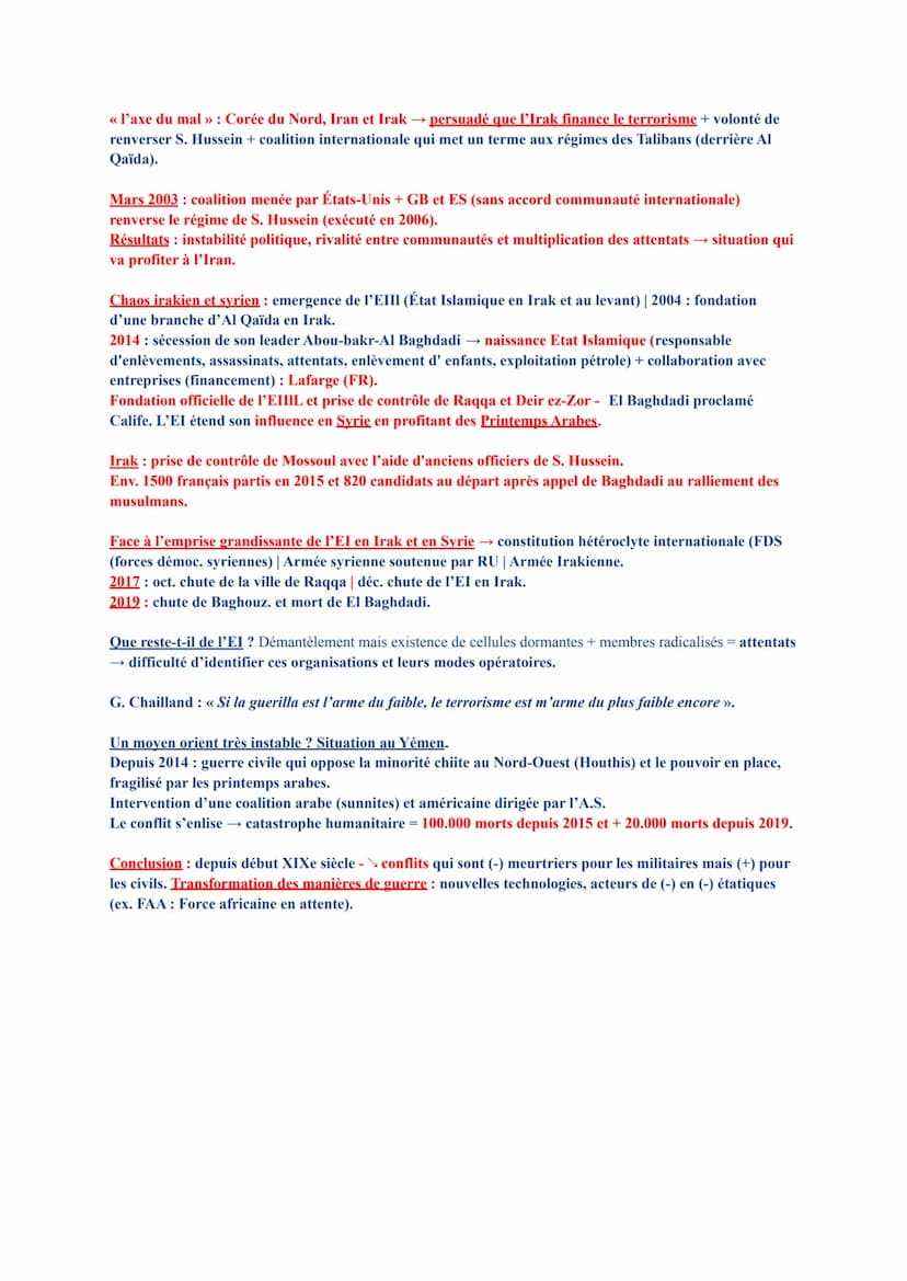 HGGSP THÈME II: FAIRE LA GUERRE, FAIRE LA PAIX.
Depuis la fin de la Seconde Guerre mondiale et la fin de la Guerre Froide, les guerres ont c