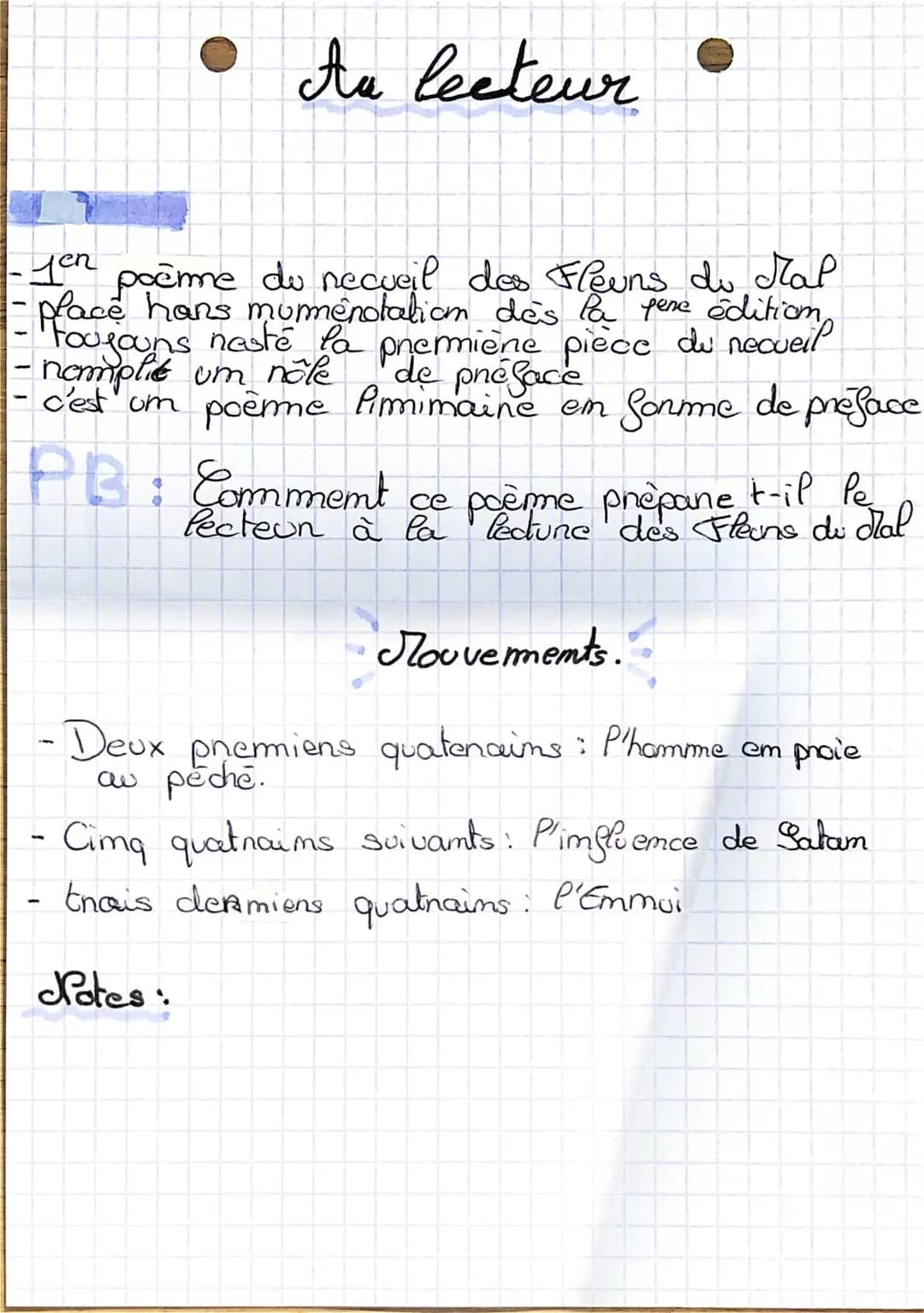 Oral français bac 2024 : Analyse PDF Les Fleurs du Mal, Résumés et Commentaires