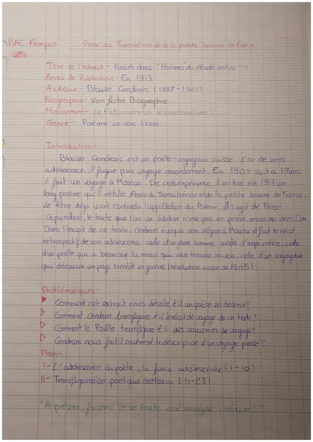 Prose du Transsibérien et de la petite Jeanne de France
En ce temps-là, j'étais en mon adolescence
J'avais à peine seize ans et je ne me sou