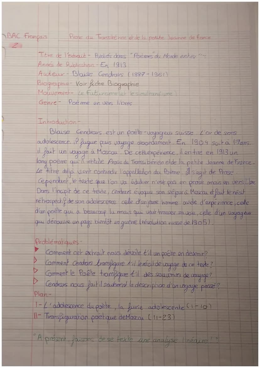 Prose du Transsibérien et de la petite Jeanne de France
En ce temps-là, j'étais en mon adolescence
J'avais à peine seize ans et je ne me sou