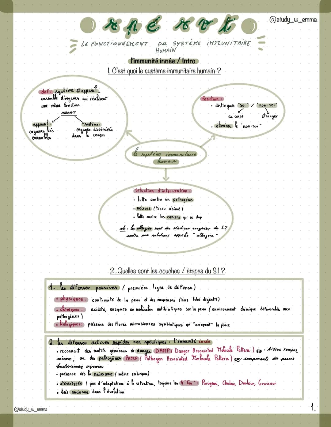 Le Système Immunitaire : Immunitée Innée