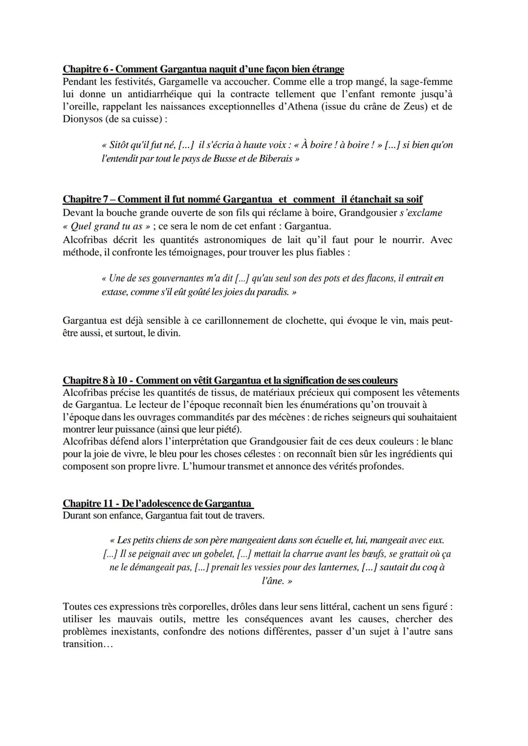 Rabelais, Gargantua
Résumé-analyse
Alcofribas Nasier est l'anagramme que François Rabelais utilise pour se protéger de la
censure, car ses é
