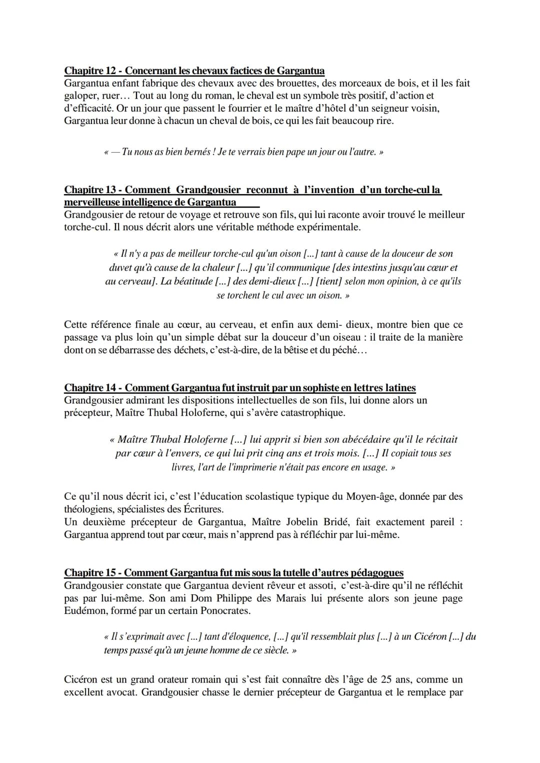 Rabelais, Gargantua
Résumé-analyse
Alcofribas Nasier est l'anagramme que François Rabelais utilise pour se protéger de la
censure, car ses é