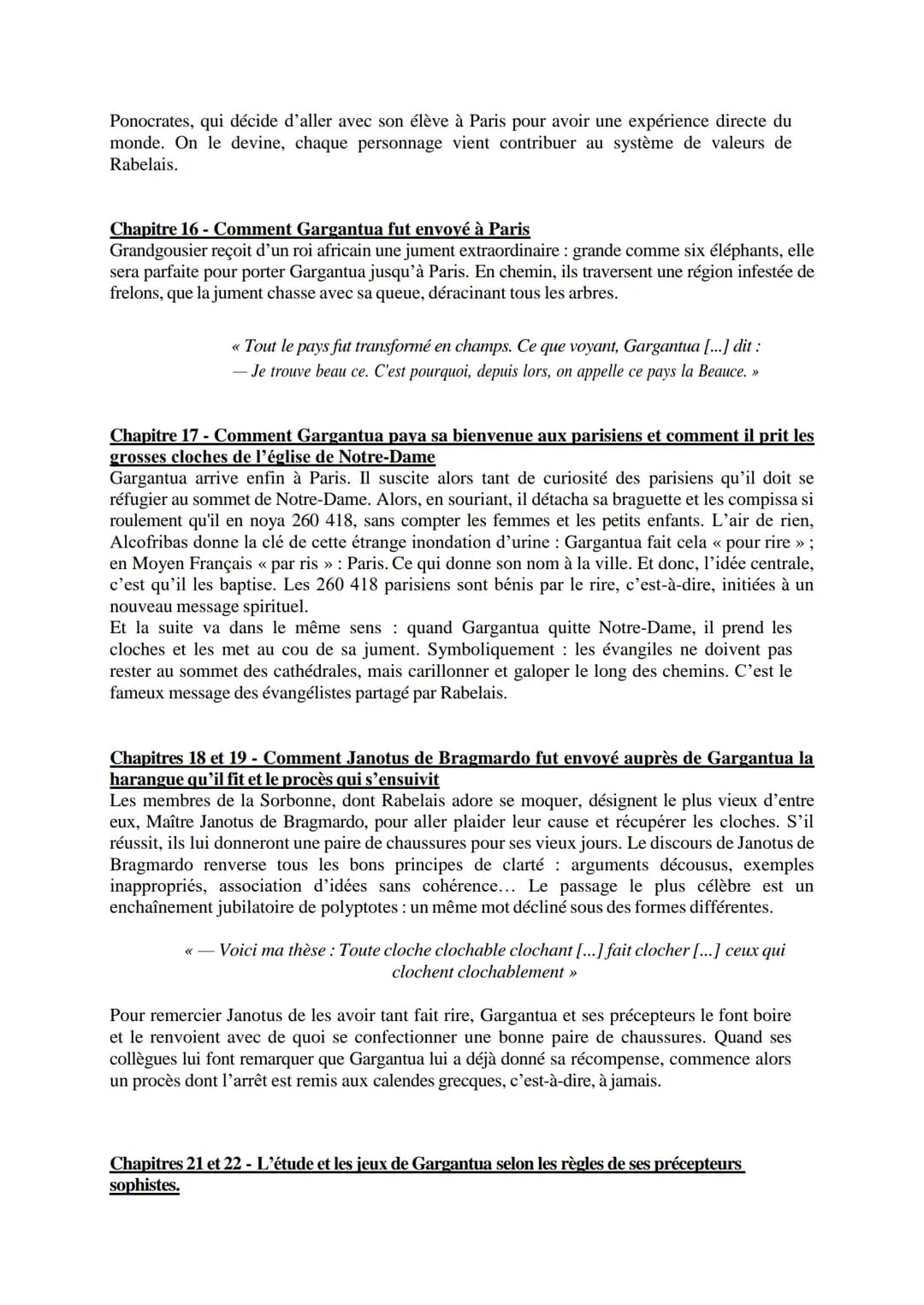 Rabelais, Gargantua
Résumé-analyse
Alcofribas Nasier est l'anagramme que François Rabelais utilise pour se protéger de la
censure, car ses é