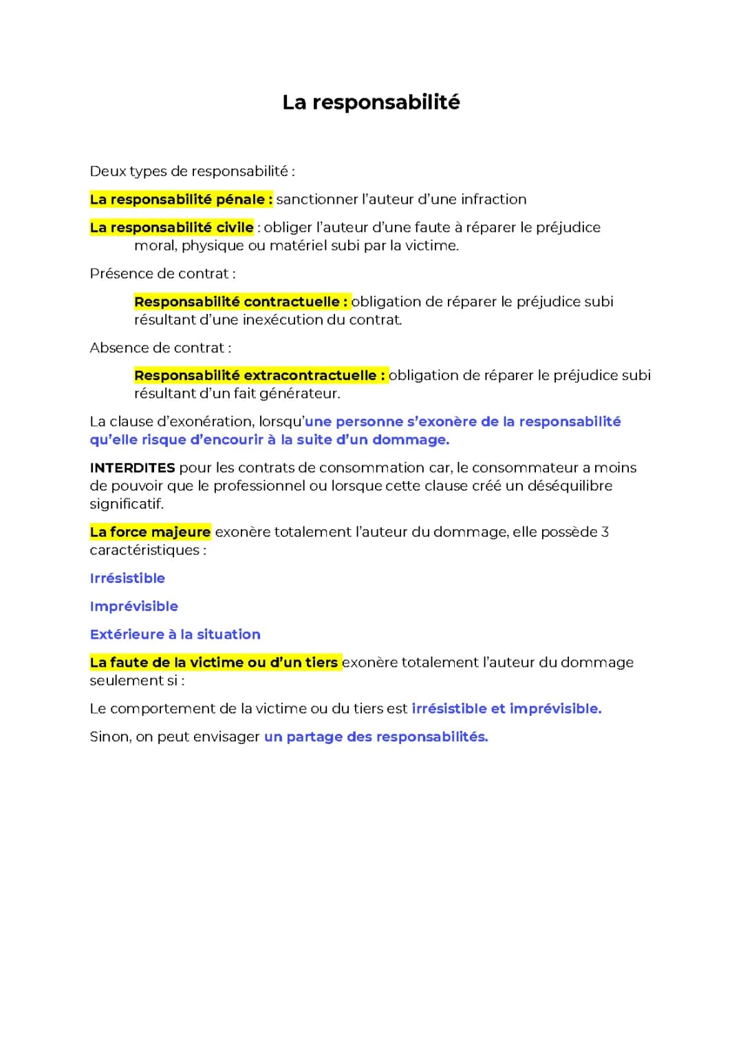 C'est quoi la responsabilité civile et pénale ?