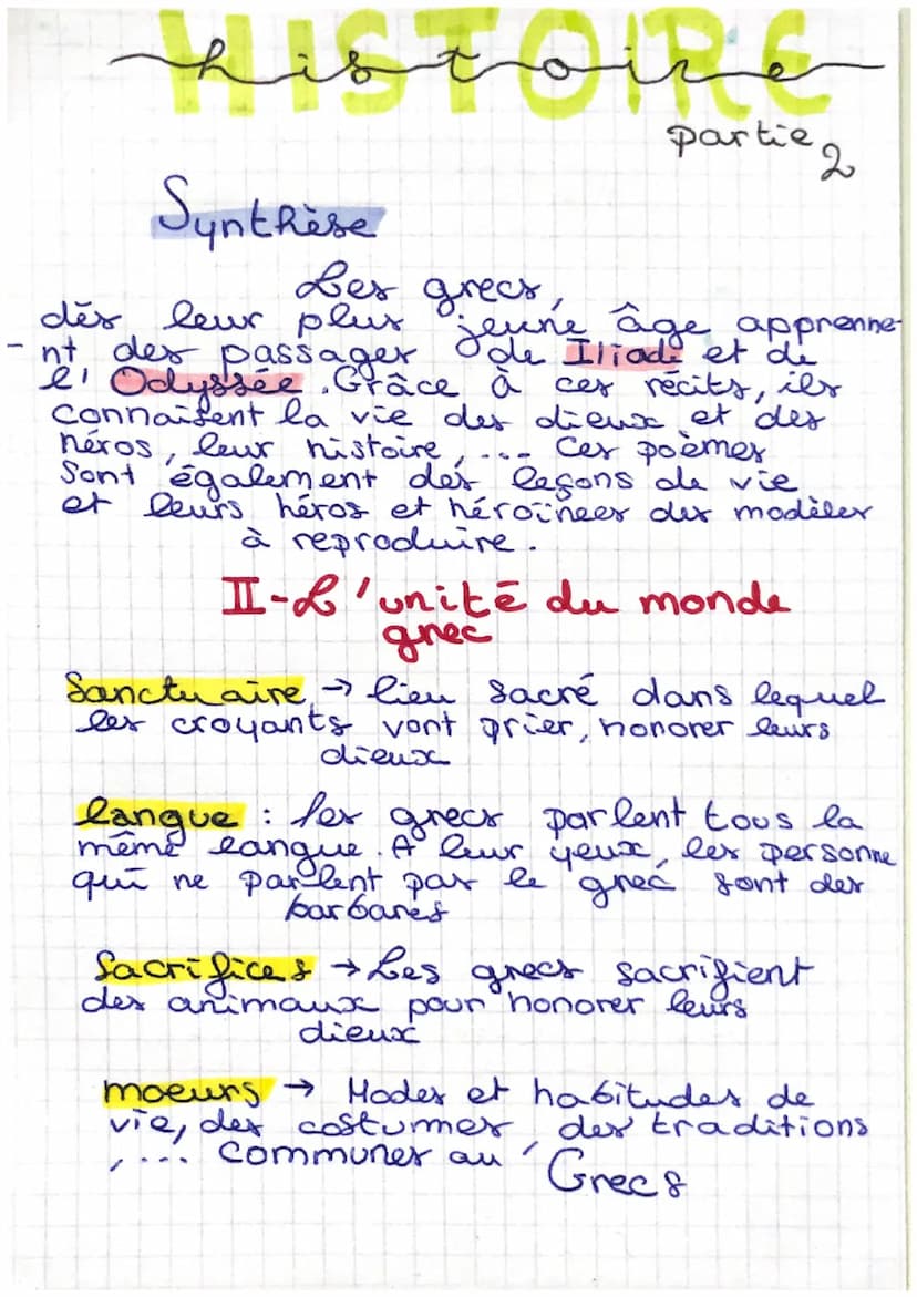 mhistoire
Definition:
Agora: Place
Acropole: Colline Sacré sur laquelle se I
trouvent les temples dédiés à la
divinite protectrice de
la cit