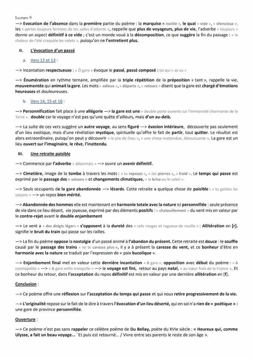 Lecture 9
Intro :
L'ANCIENNE GARE DE CAHORS - VALÈRY LARBAUD
→ Tout sur Valèry Larbaud
-> Poète et voyageur moderniste -> début XXe siècle -