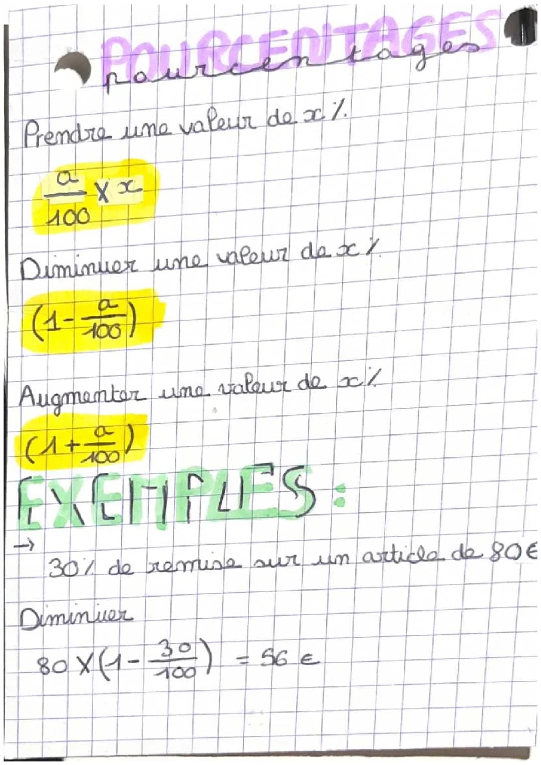 Calculer un pourcentage 