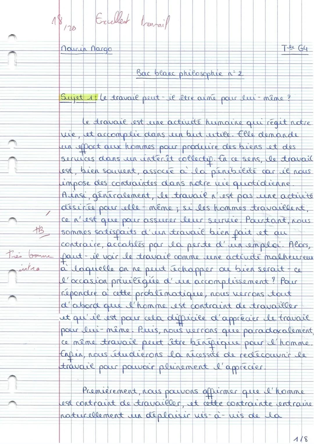 Dissertation sur le travail corrigé – Le travail peut-il être aimé pour lui-même ?