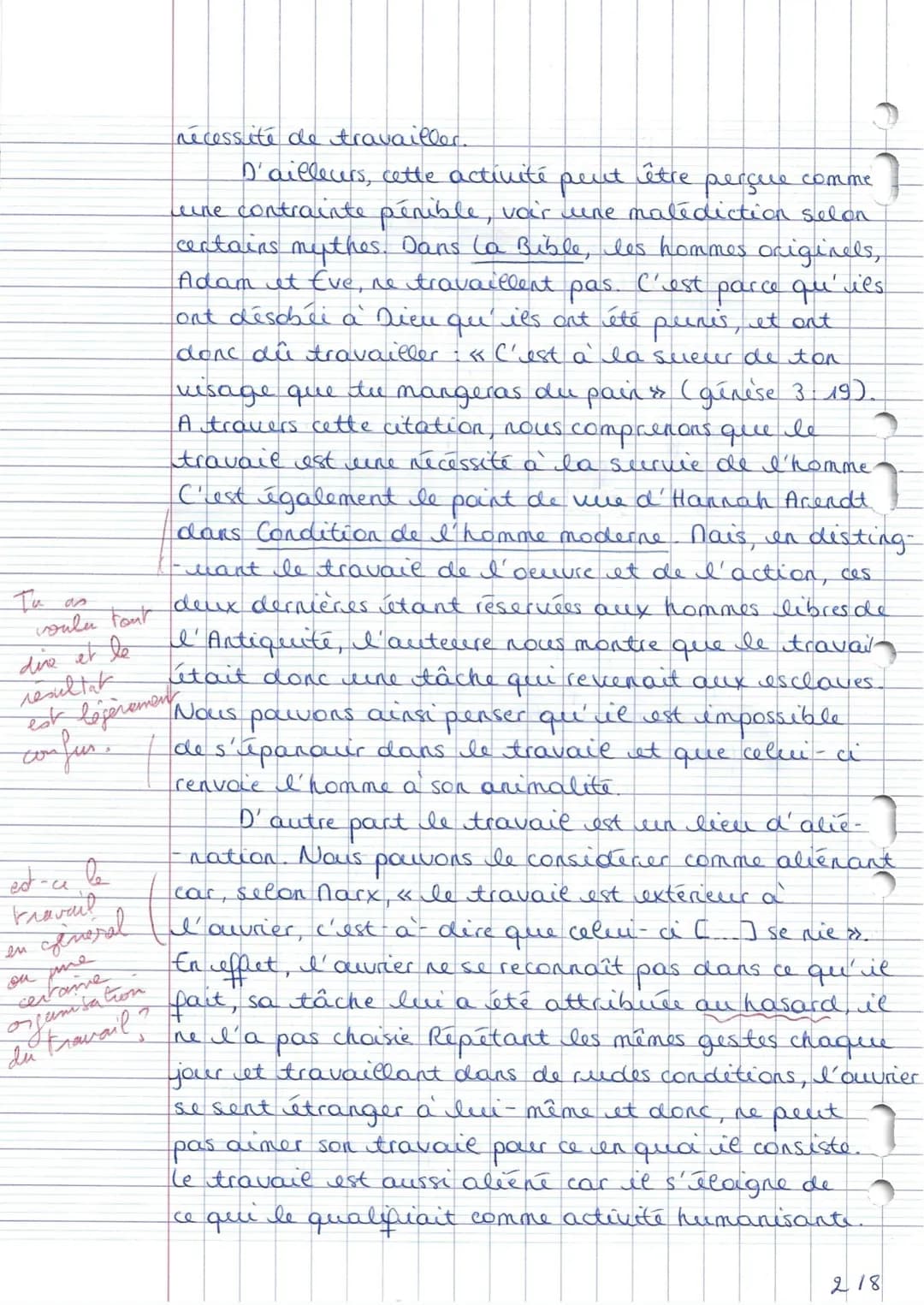 +B
1
120
Excellent trentail
Mourin Margo
The 64
Bac blanc philosophice n° 2
Sujet 1: le travail peut-il être aimé pour lui même ?
teen
le tr